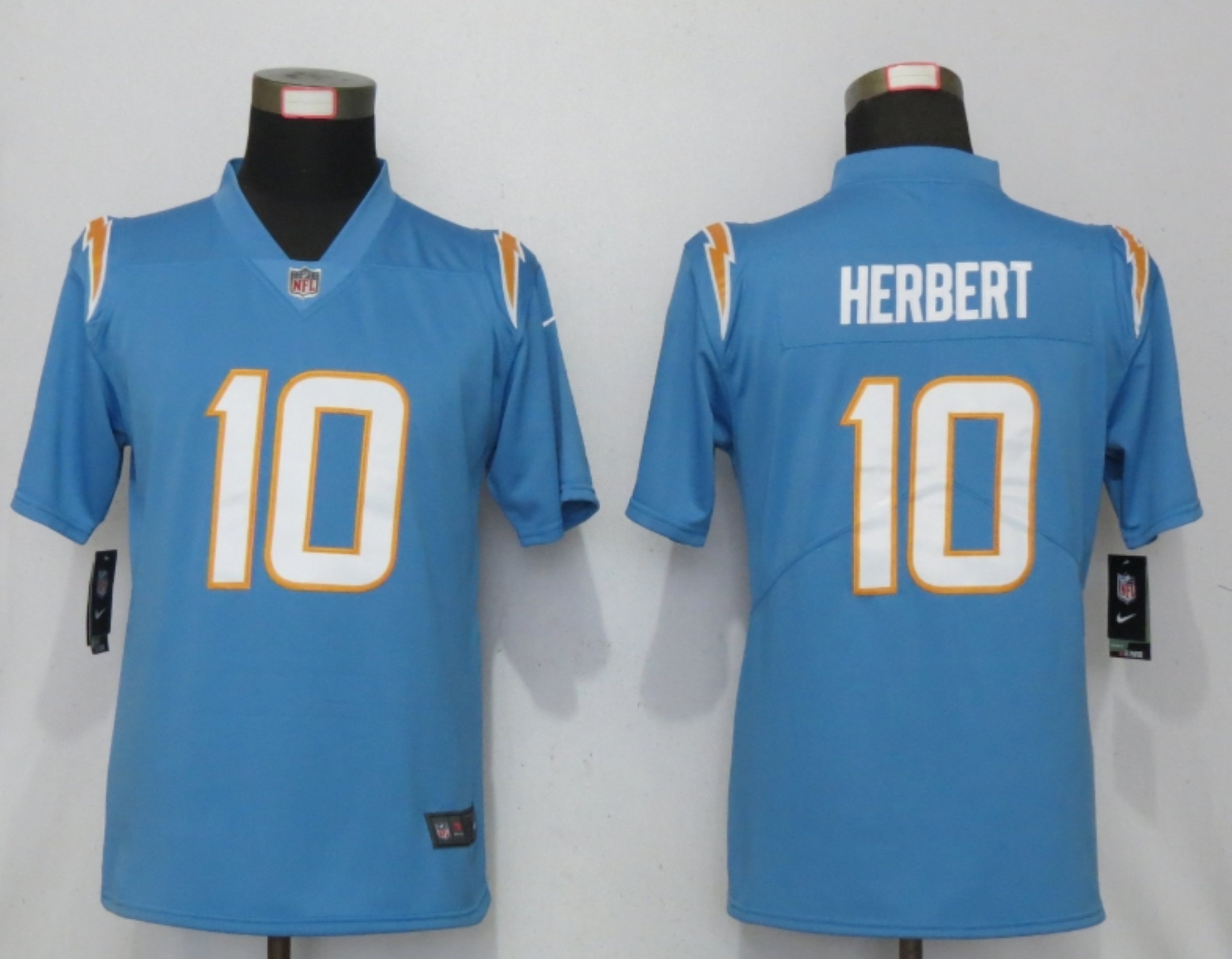 Women Nike San Diego Chargers 10 Herbert L.Blue Alternate Jersey