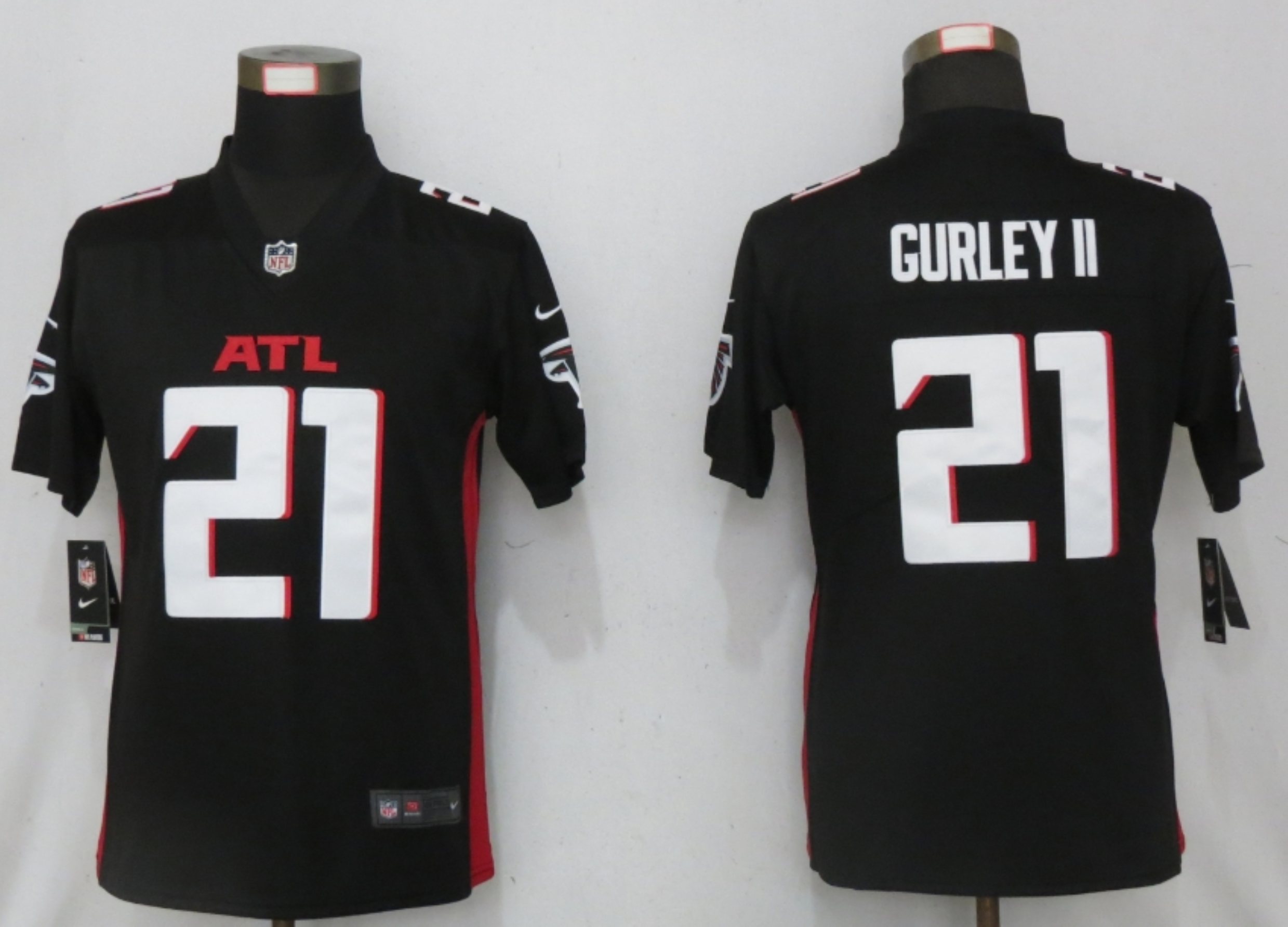 Women New Nike Atlanta Falcons 21 Gurley II Black Elite Jersey