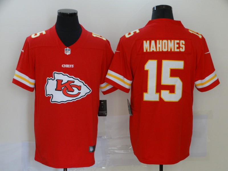 NFL Kansas City Chiefs #15 Mahomes Red Team Logo Fashion Jersey