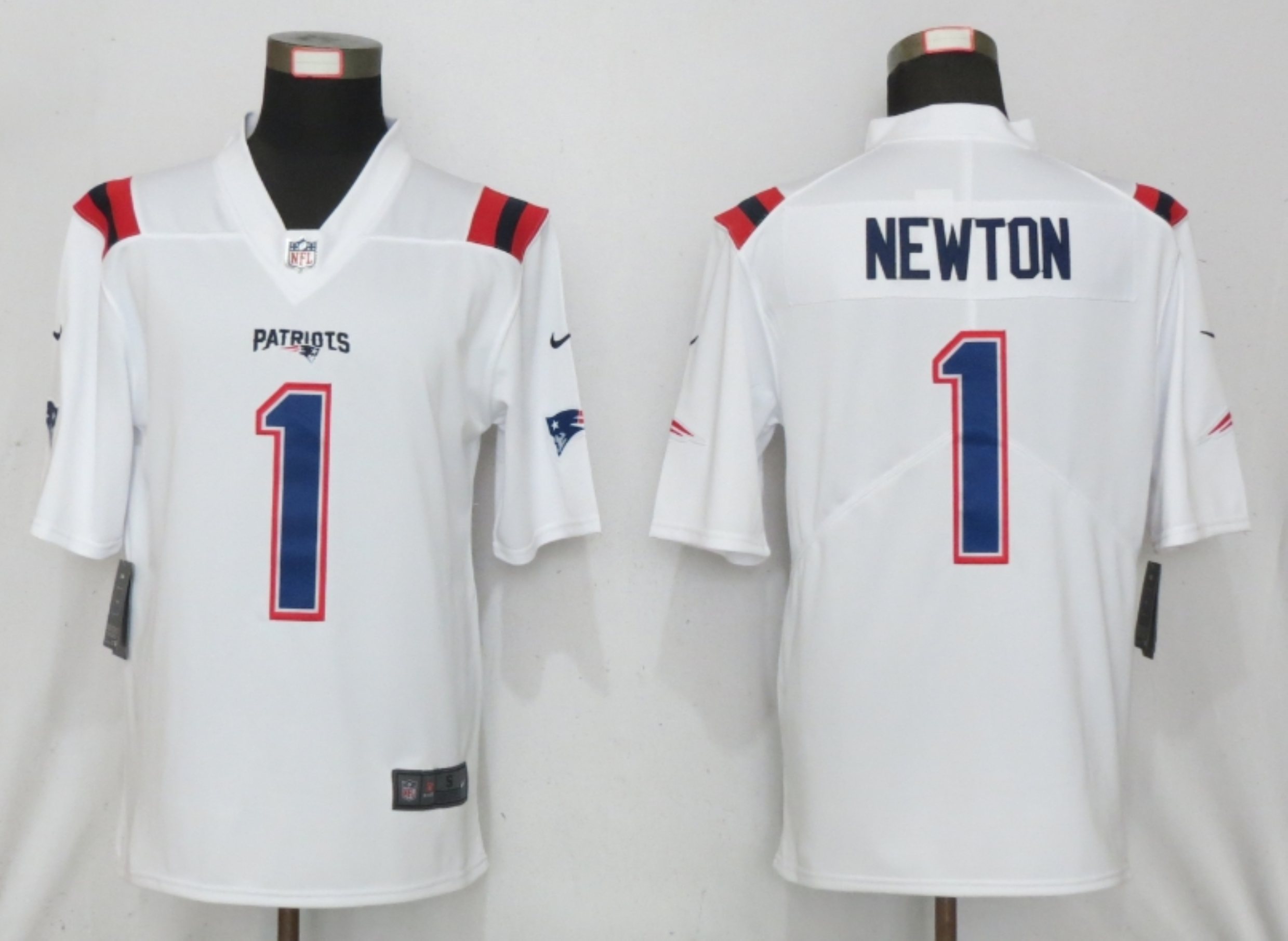 New Nike New England Patriots 1 Newton Nike White Game Jersey 