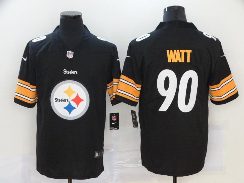 NFL Pittsbugher Steelers #90 Watt Black Team Logo Fashion Jersey