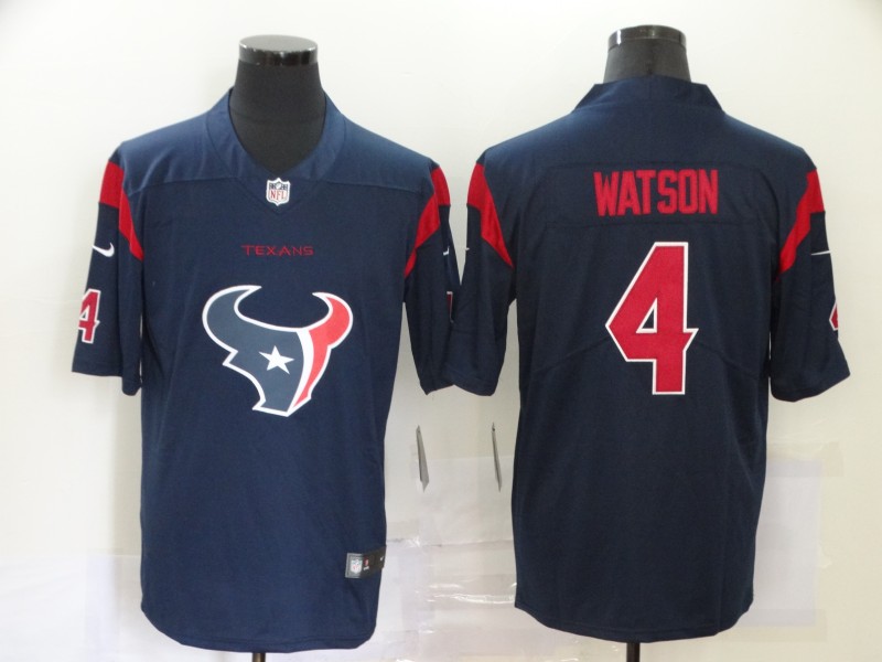 NFL Houston Texans #4 Watson Blue Team Logo Fashion Jersey