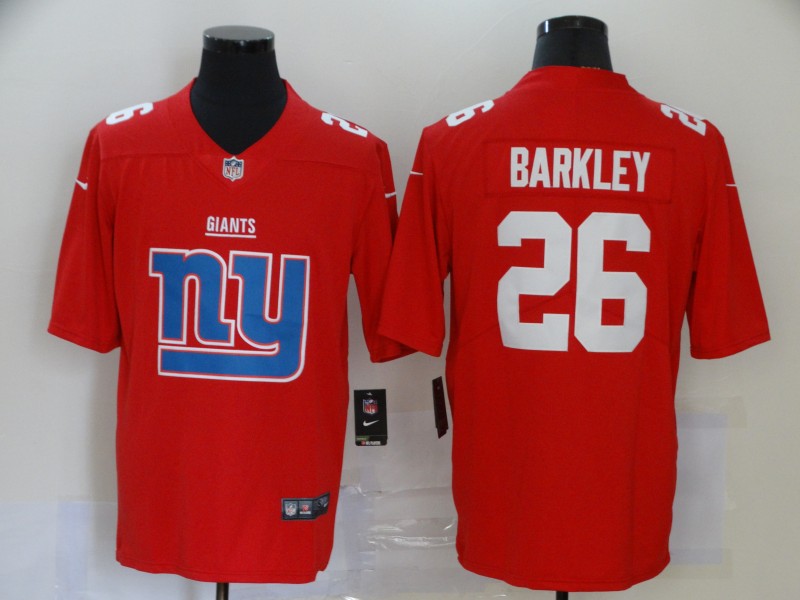 NFL New York Giants #26 Barkley Red Team Logo Fashion Jersey