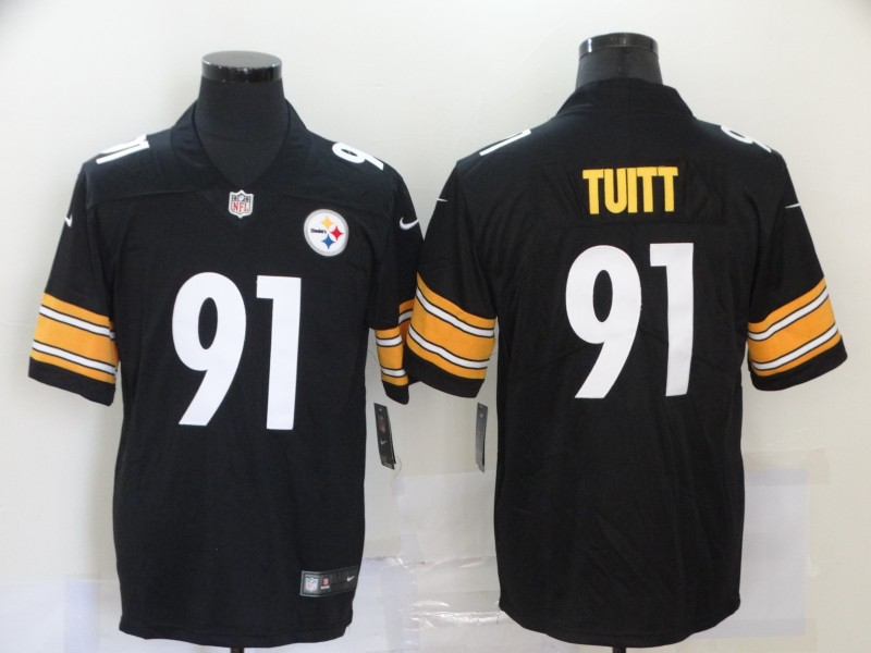 NFL Pittsburgh Steelers #91 Tuitt Black Vapor Limited Jersey