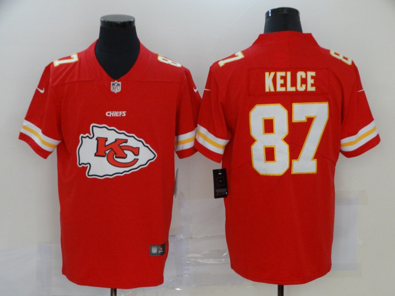 NFL Kansas City Chiefs #87 Kelce Red Team Logo Fashion Jersey