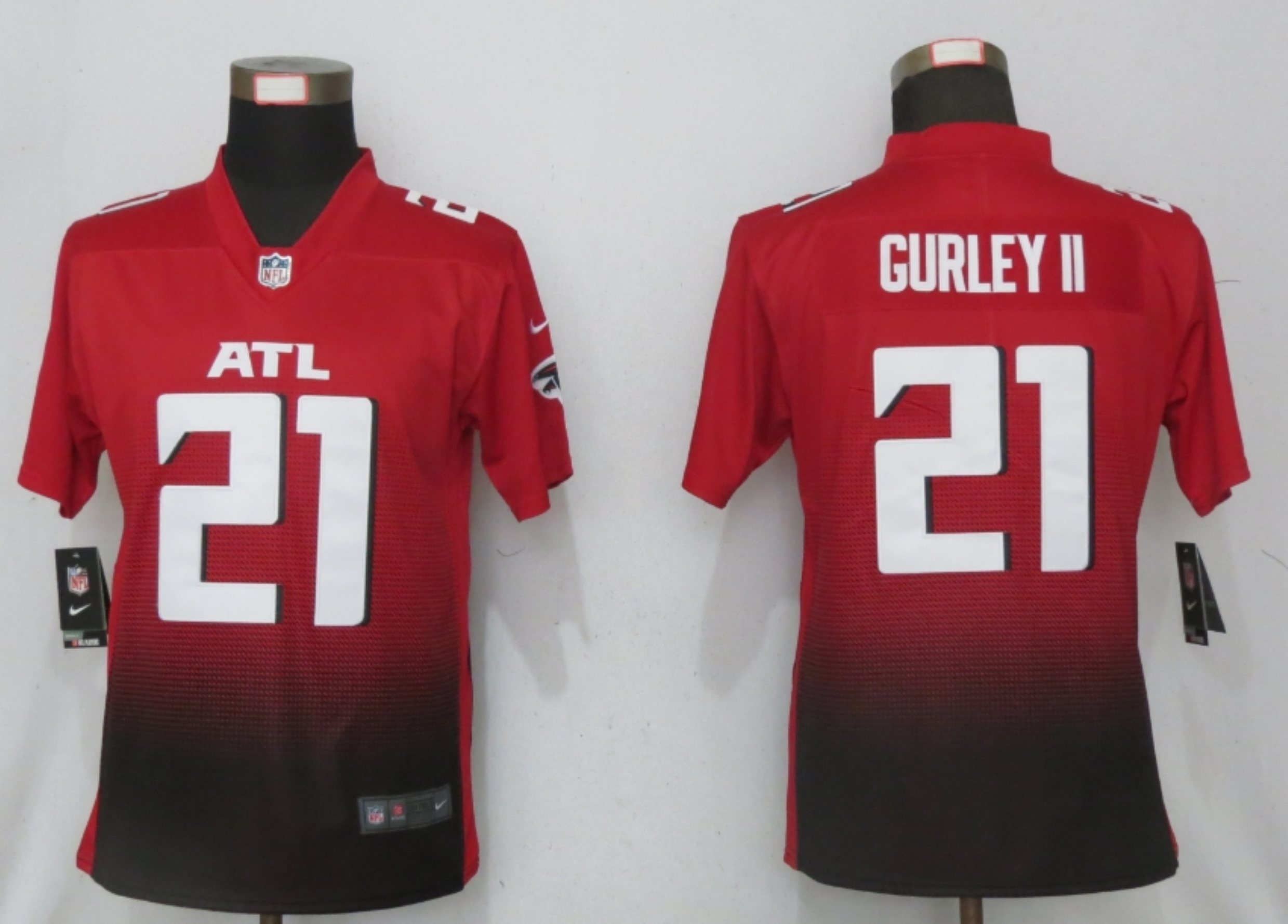 Women New Nike Atlanta Falcons 21 Gurley II Red 2nd Alternate Limited Jersey