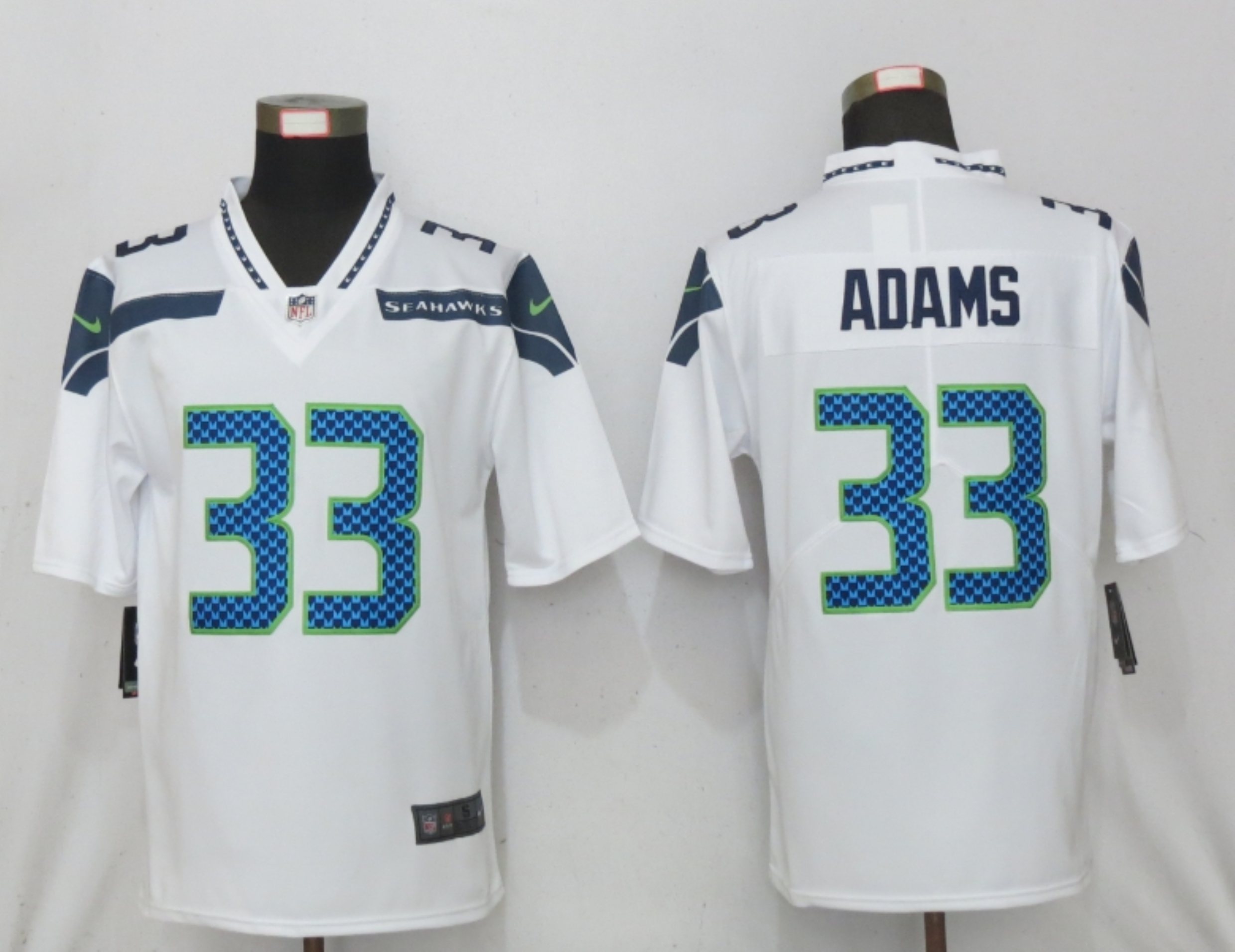 Nike NFL Seattle Seahawks #33 Adams White Vapor Limited White Jersey