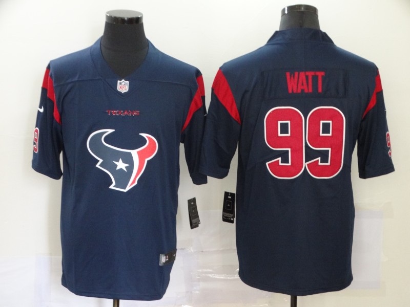 NFL Houston Texans #99 Watt Blue Team Logo Fashion Jersey