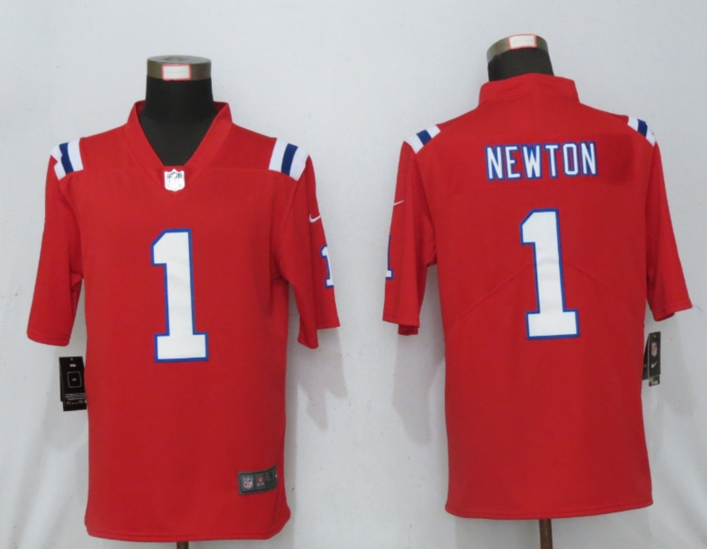Nike New England Patriots #1 Newton Nike Red Game Jersey