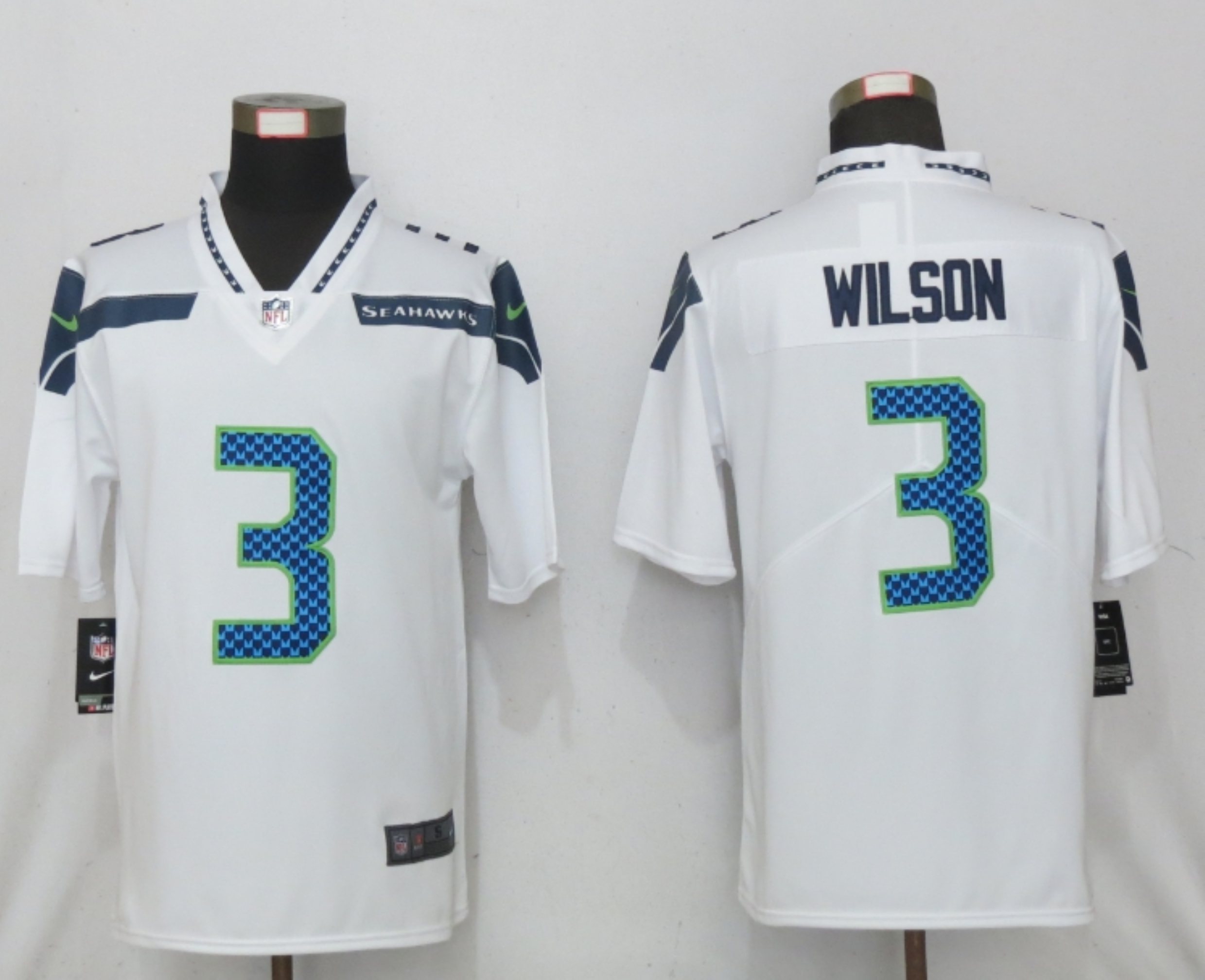 Nike NFL Seattle Seahawks #3 Wilson White Vapor Untouchable Limited Jersey