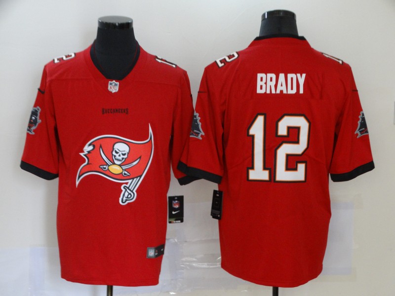 NFL Tampa Bay Buccaneers #12 Brady Red Team Logo Fashion Jersey