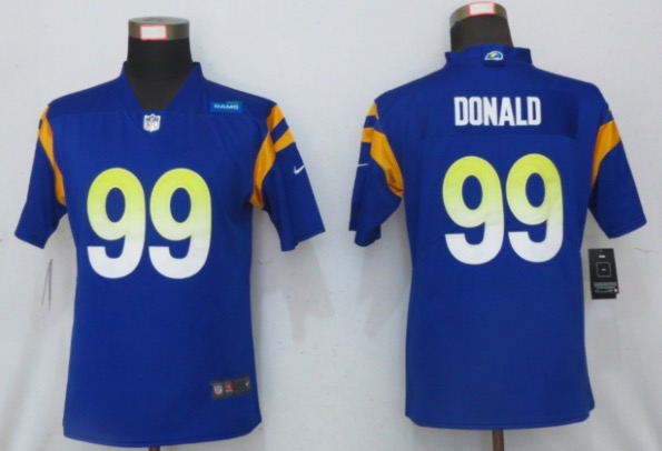 Womens Nike Los Angeles Rams #99 Donald Royal Vapor Jersey
