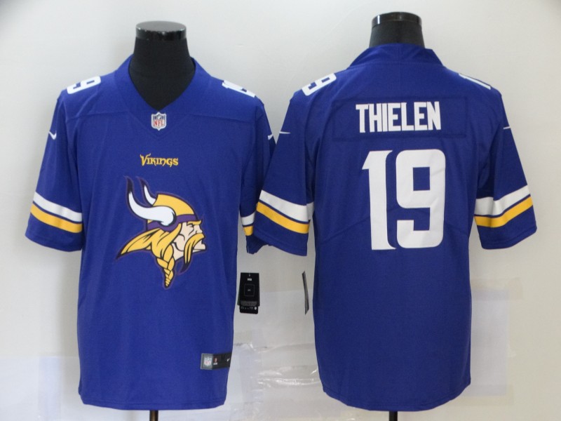 NFL Minnesota Vikings #19 Thielen Purple Team Logo Fashion Jersey