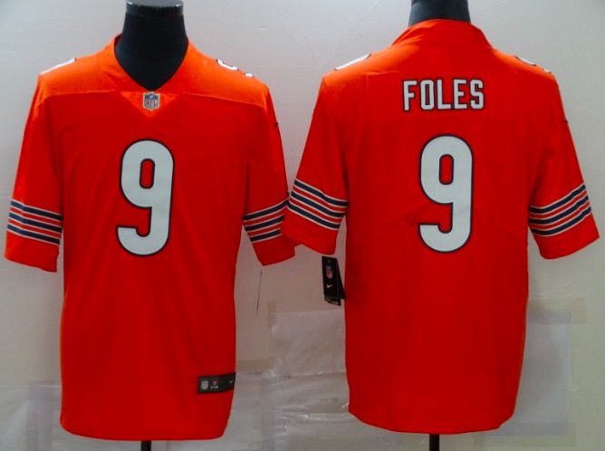 NFL Chicago Bears #9 Foles Orange Vapor Limited Jersey