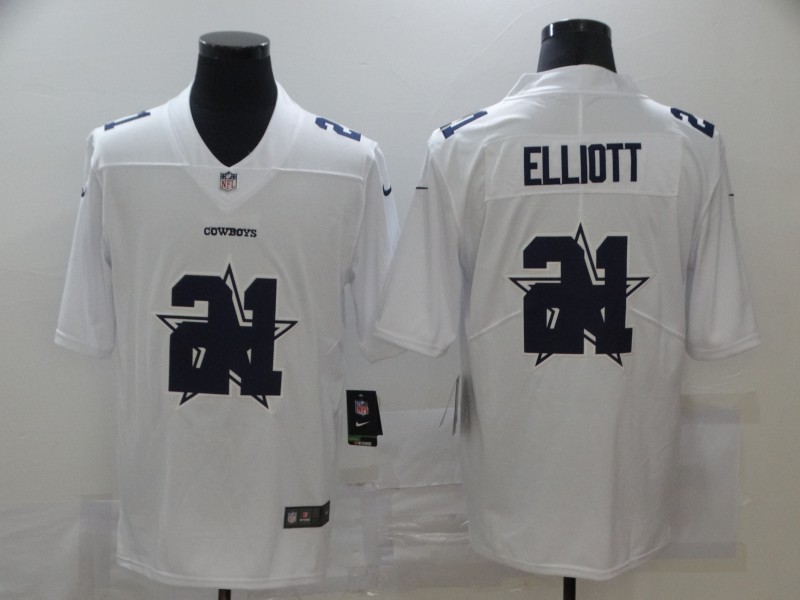 NFL Dallas Cowboys #21 Elliott White Shadow Limited Jersey