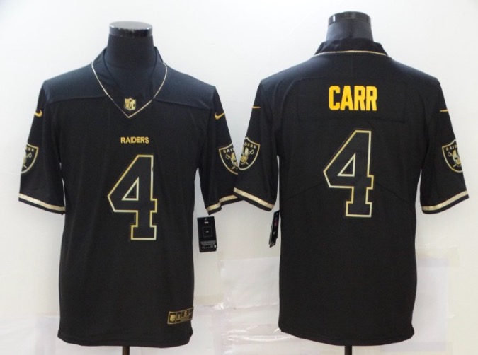 NFL Oakland Raiders #4 Carr Black Throwback New Limited Jersey
