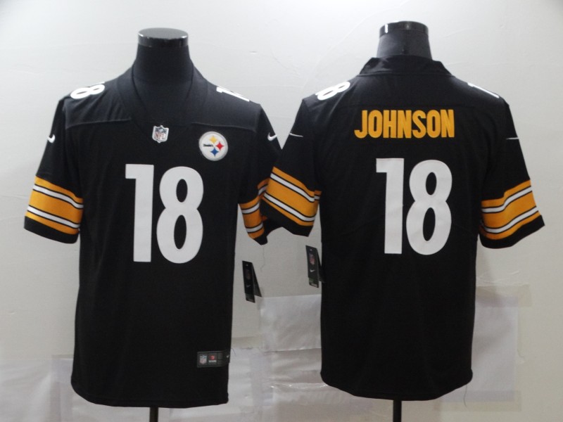 NFL Pittsburgh Steelers #18 Johnson Black Vapor Limited Jersey