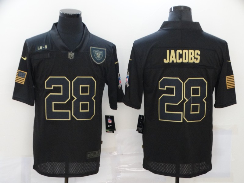 NFL Oakland Raiders #28 Jacobs Black Salute to Service Jersey