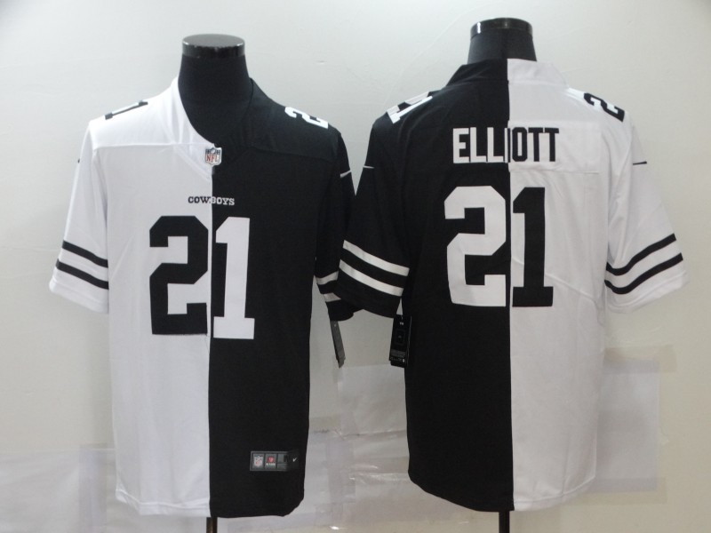 NFL Dallas Cowboys #21 Elliott Half Color Limited Jersey