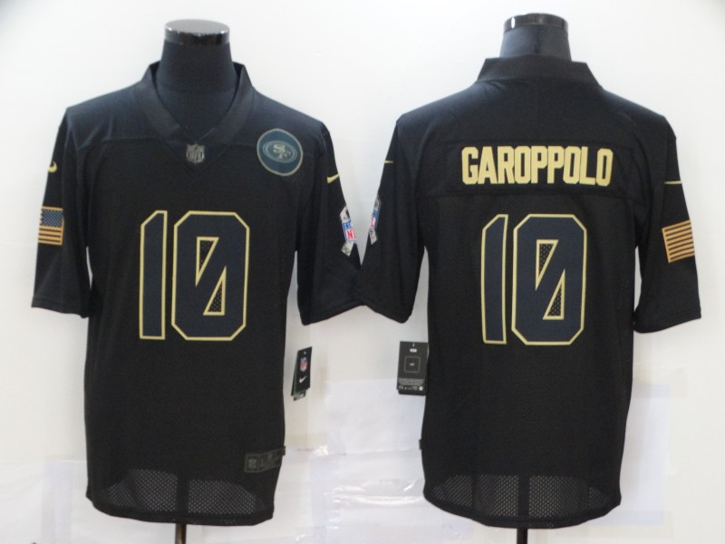 NFL San Francisco 49ers #10 Garoppolo Black Salute to Service Jersey