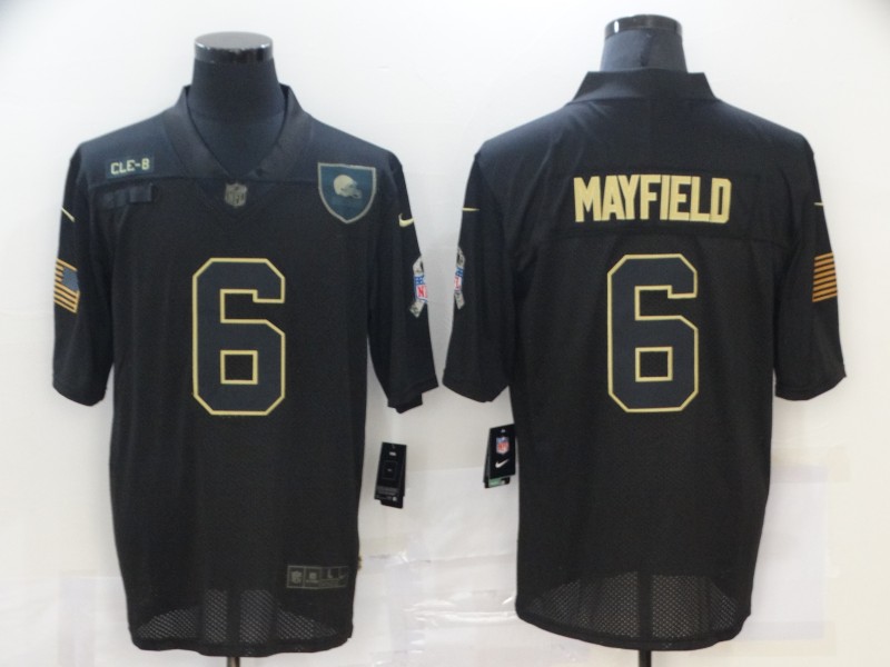 NFL Cleveland Browns #6 Mayfield Black Salute to Service Jersey
