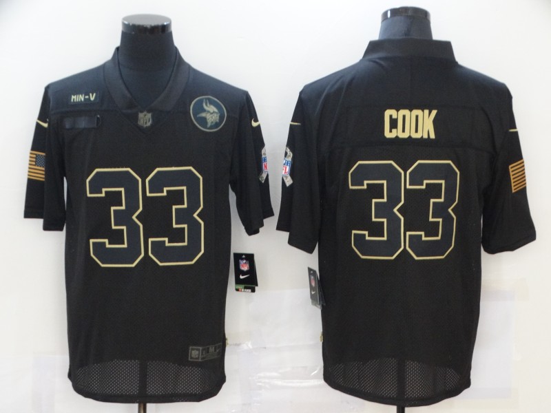NFL Minnesota Vikings #33 Cook Black Salute to Service Jersey
