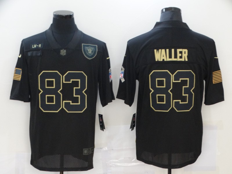 NFL Oakland Raiders #83 Waller Black Salute to Service Jersey