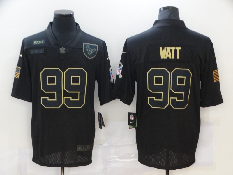 NFL Houston Texans #99 Watt Black Salute to Service Jersey