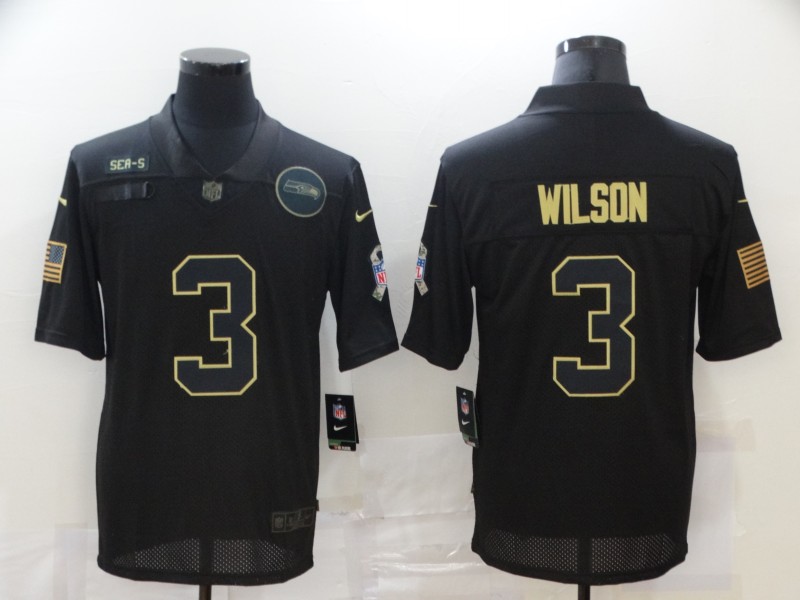 NFL Seattle Seahawks #3 Wilson Black Salute to Service Jersey