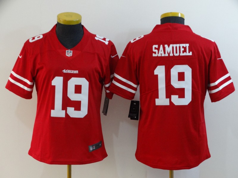 Womens NFL San Francisco 49ers #19 Samuel Red Limited Jersey