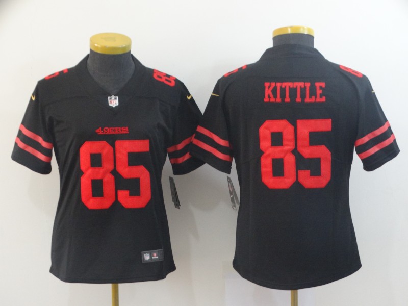 Womens NFL San Francisco 49ers #85 Kittle Black Limited Jersey