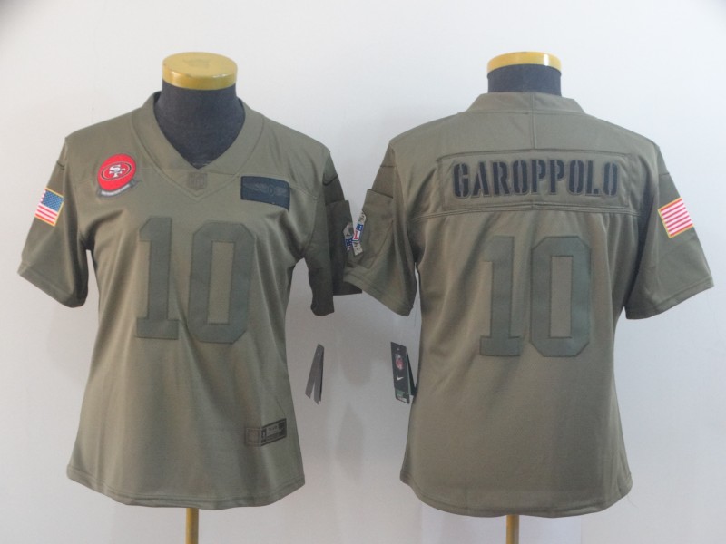 Womens NFL San Francisco 49ers #10 Garoppolo Salute to Service Jersey
