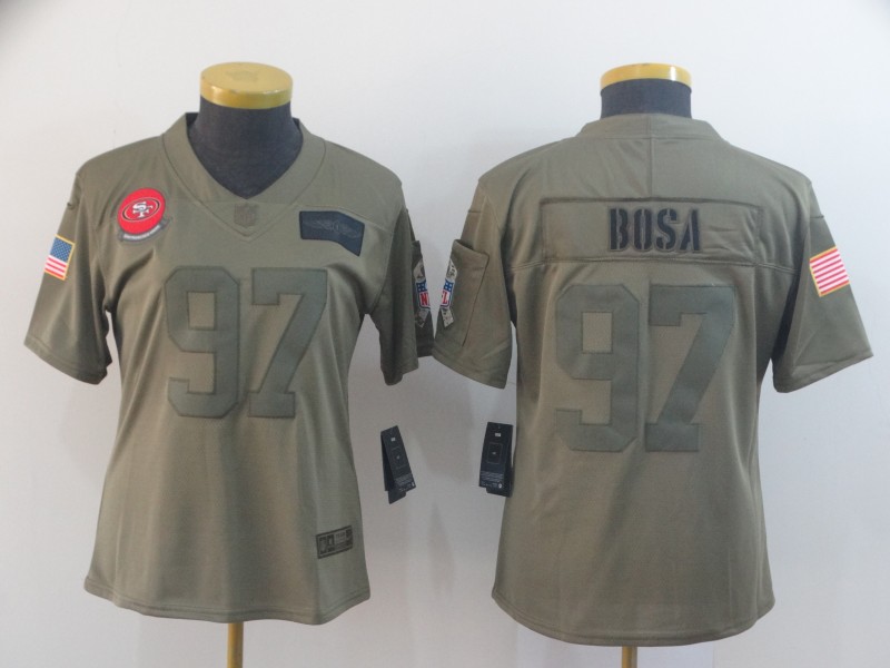 Womens NFL San Francisco 49ers #97 Bosa Salute to Service Jersey