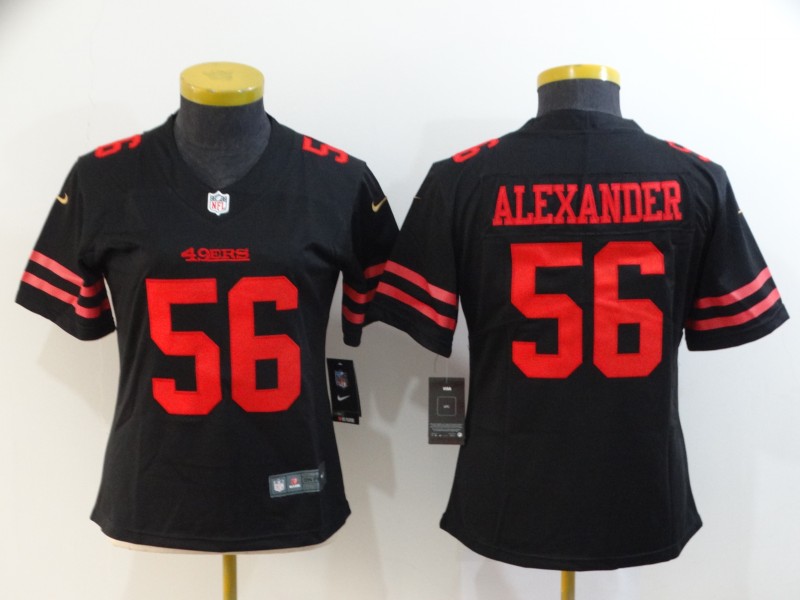 Womens NFL San Francisco 49ers #56 Alexander Black Limited Jersey