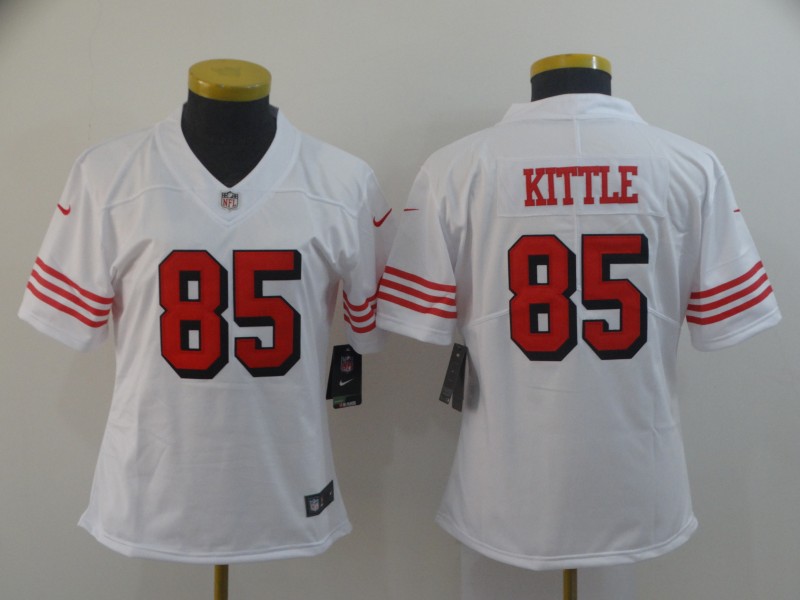 Womens NFL San Francisco 49ers #85 Kittle White Limited Jersey