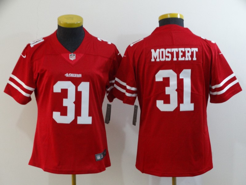 Womens NFL San Francisco 49ers #31 Mostert Red Limited Jersey