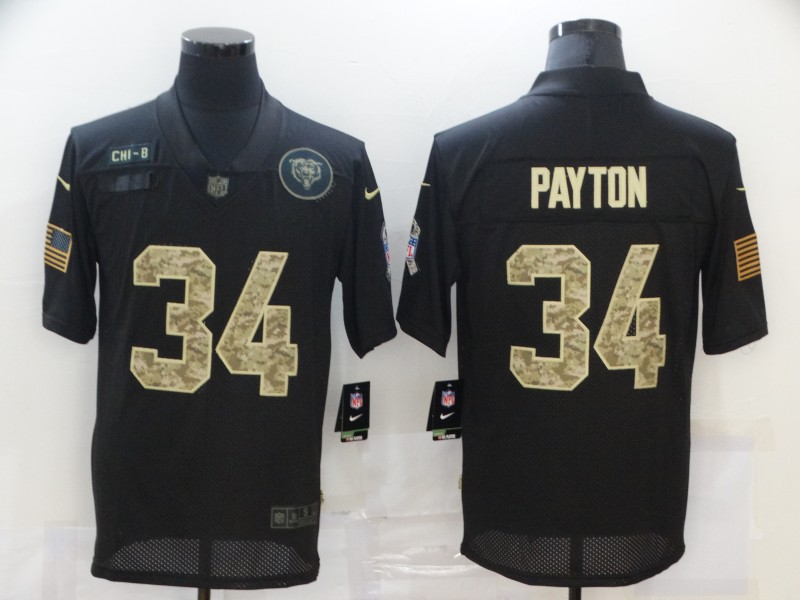 NFL Chicago Bears #34 Payton Black Salute to Service Jersey