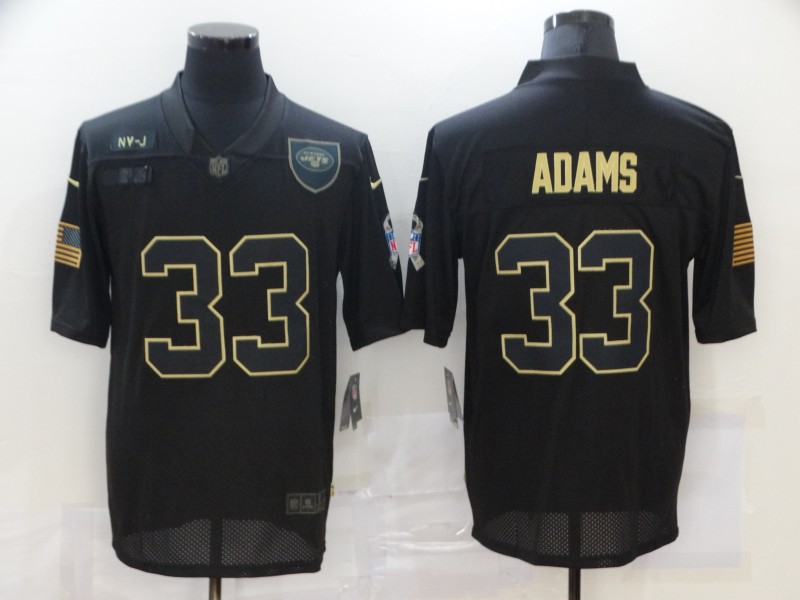 NFL New York Jets #33 Adams Black Salute to Service Jersey