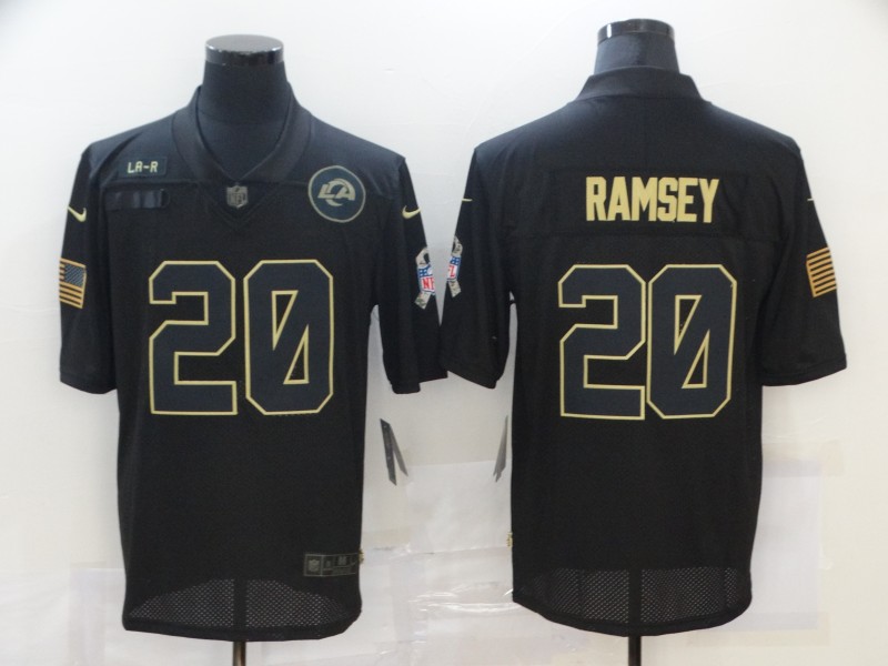 NFL Los Angeles Rams #20 Ramsey Black Salute to Service Jersey