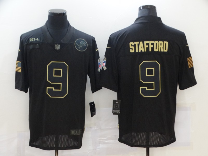 NFL Detroit Lions #9 Stafford Black Salute to Service Jersey
