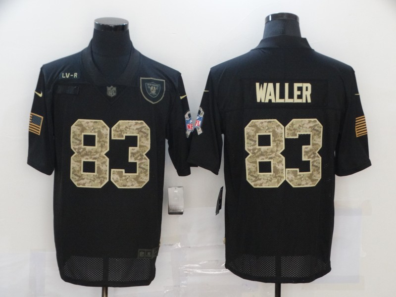 NFL Oakland Raiders #83 Waller Black Salute to Service Jersey