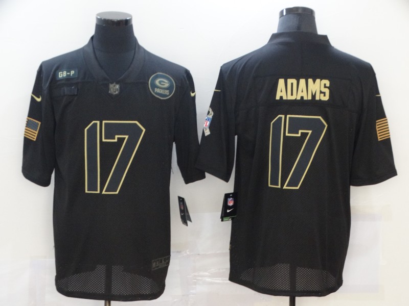 NFL Green Bay Packers #17 Adams Salute to Service Black Jersey