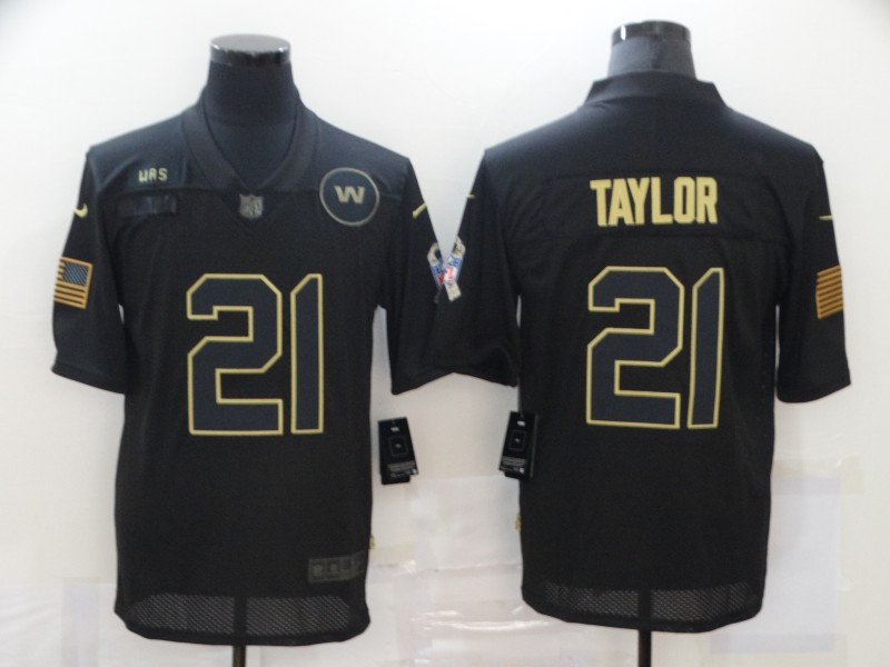NFL Washington Redskins #21 Taylor Salute to Service Black Jersey
