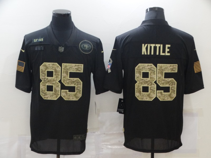 NFL San Francisco 49ers #85 Kittle Black Salute to Service Jersey