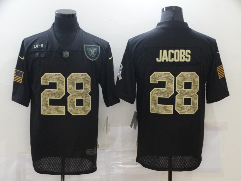 NFL Oakland Raiders #28 Jacobs Black Salute to Service Jersey