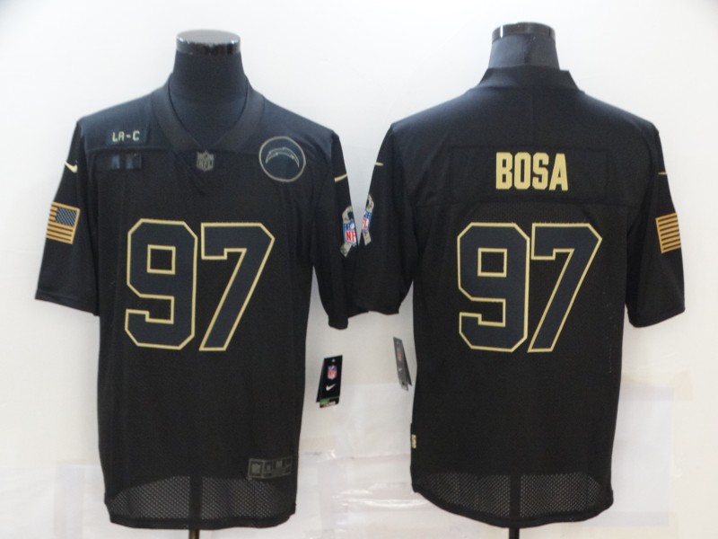 NFL San Diego Chargers #97 Bosa Black Salute to Service Jersey