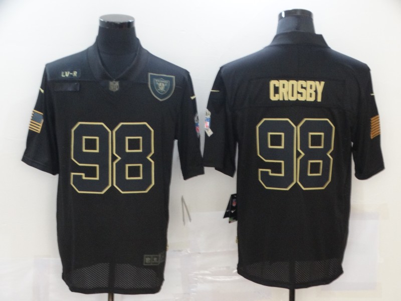 NFL Oakland Raiders #98 Crosby Black Salute to Service Jersey