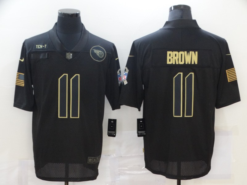 NFL Tennessee Titans #11 Brown Black Salute to Service Jersey