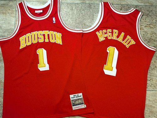 NBA Houston Rockets #1 McGRADY Red M&N Jersey