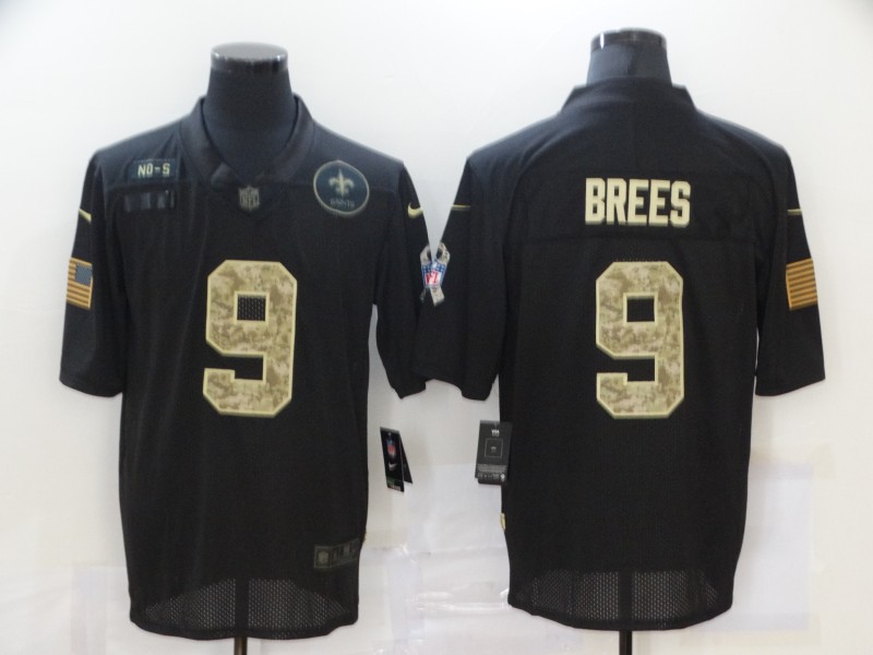 NFL New Orleans Saints #9 Brees Black Salute to Service Jersey